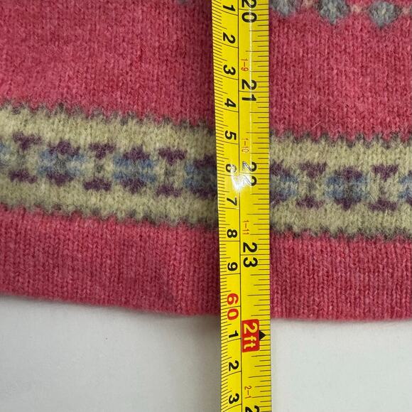 Vtg y2K Susan Bristol Cardigan Women XL Wool Sweater Cottage Core Flowers Pink - Picture 6 of 7